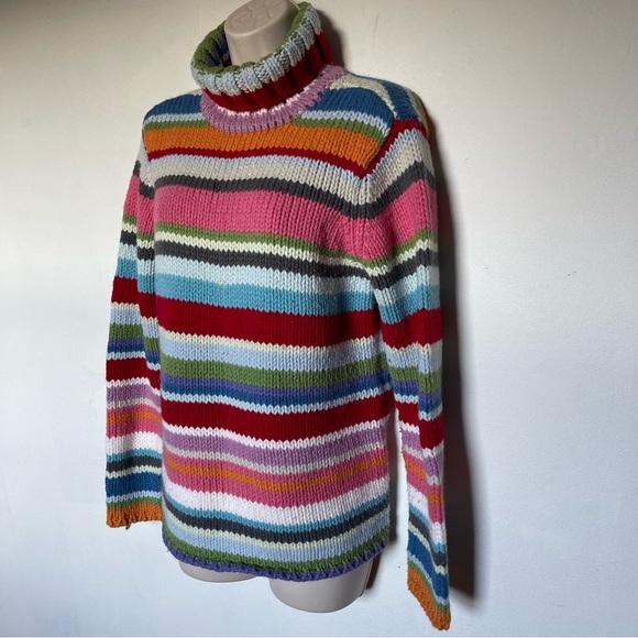 GAP | Sweaters | 9s Y2k Gap Vintage Rainbow Striped Cotton Turtleneck  Pullover Sweater | Poshmark
